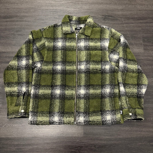 Stussy Fuzzy Plaid Zip Up